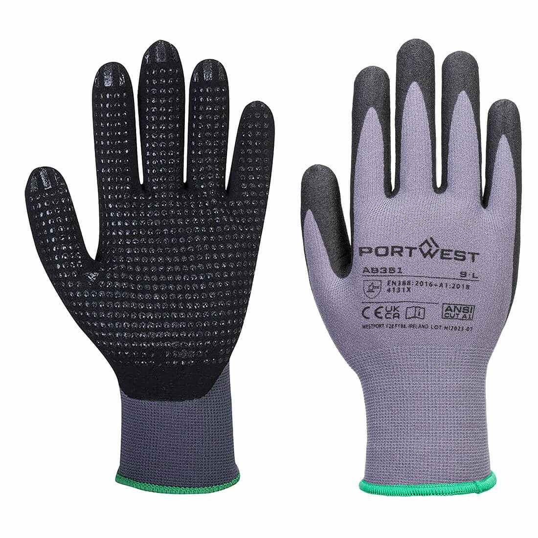 12 Pezzi - Guanti da Lavoro Spalmati Nitrile Antitaglio Stretch Portwest AB351
