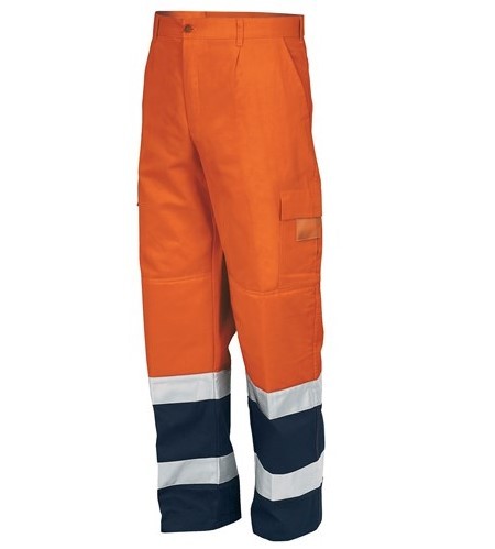 Pantalone Fustagno A.V. En 471 - Arancio/Blu Issa 8532