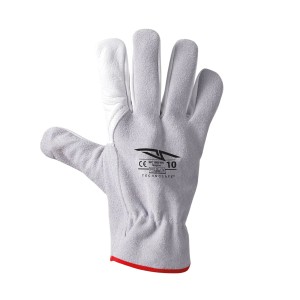 12 Pezzi - Guanti da Lavoro in Pelle Fiore Technosafe GFC1002WH