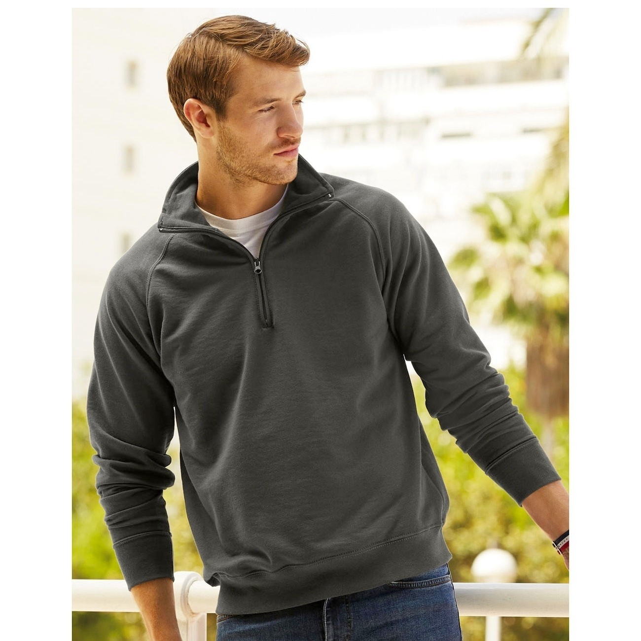 Felpa da Lavoro Fruit of The Loom con Collo a Zip con Fettuccina Classic FR621140