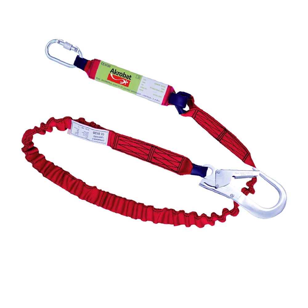 Fune Elasticizzata Mt 2 Con Assorb., 1 Moschettone/1 Gancio (Apertura 60 Mm.) En 355 'Akrobat' Issa Ak398