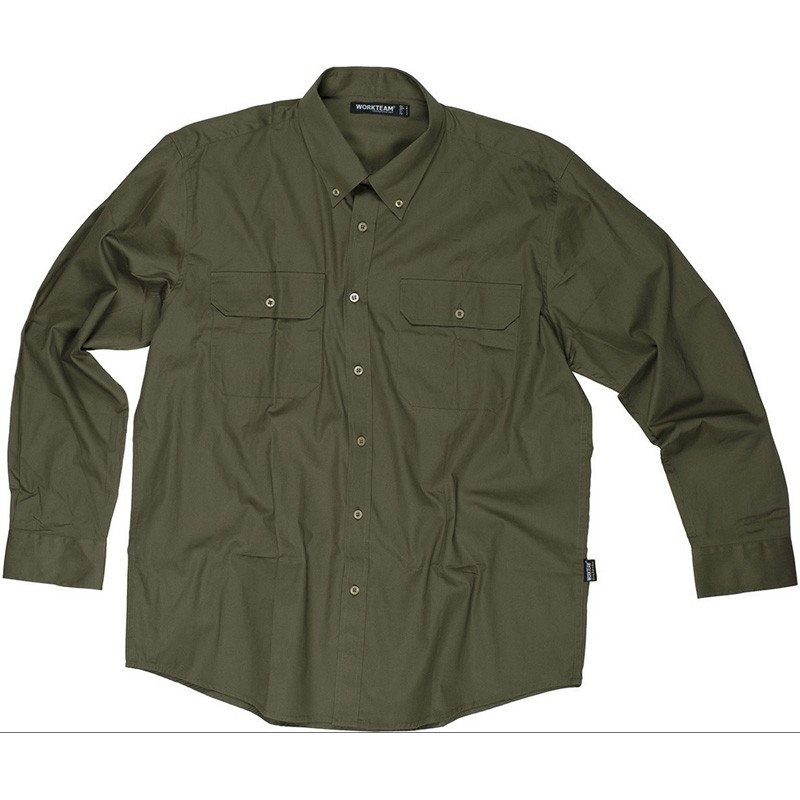 Camicia da lavoro sportiva in cotone manica lunga - Workteam