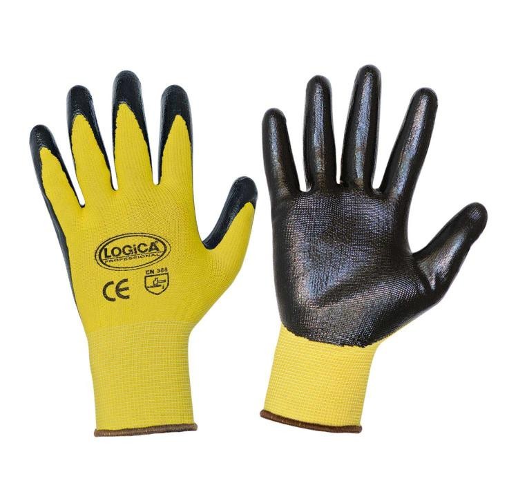 12 Paia - Guanti da lavoro Spalmati in Nitrile Logica SPARK