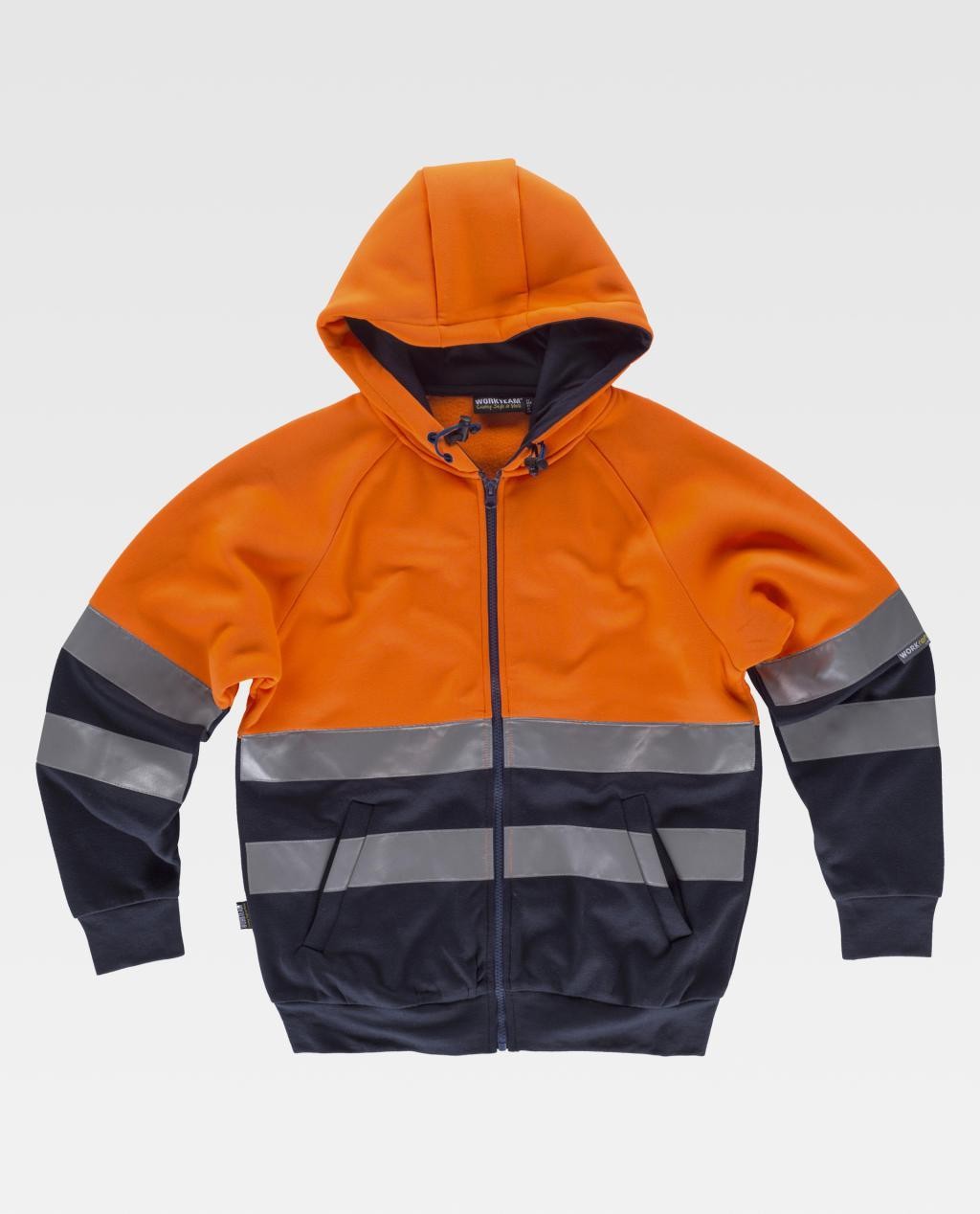 Felpa da Lavoro Zip Lunga con Cappuccio Alta Visibilit� C9036 - Workteam