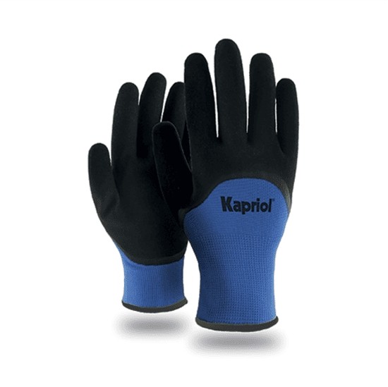 12 Paia - Guanti Da Lavoro Imbottiti Kapriol In Nitrile Blue Winter 127709