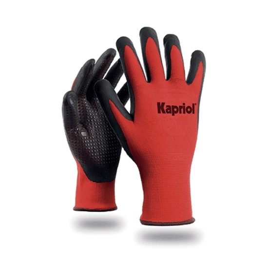 12 Paia - Guanti Da Lavoro Antiscivolo Kapriol In Nitrile Dots 127722