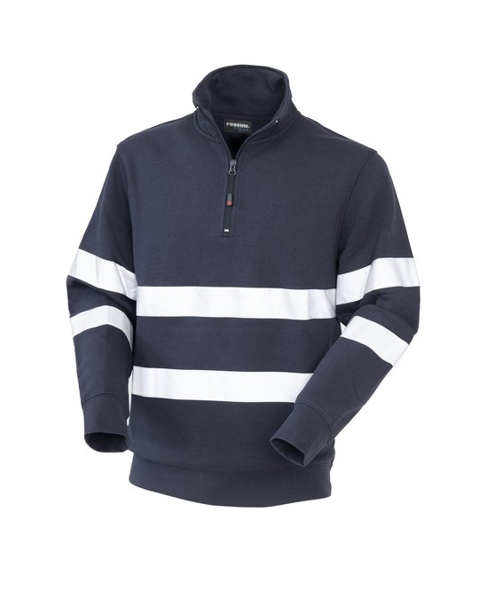 Felpa da Lavoro mezza zip Rossini Belfast con strisce rifrangenti HH099
