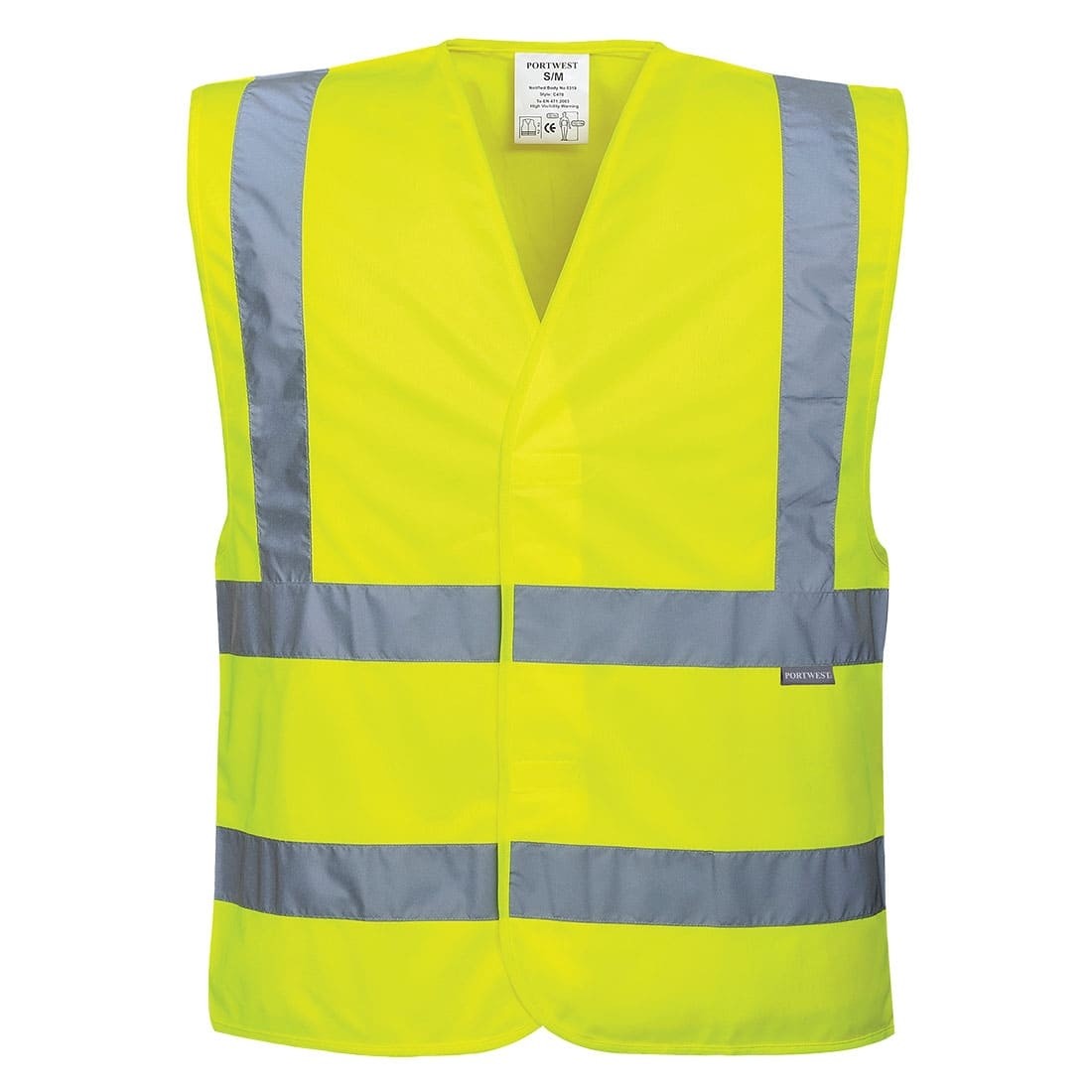 Gilet da Lavoro due bande orizzontali e verticali Portwest C470