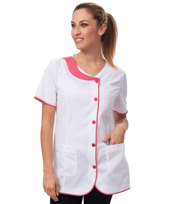 Casacca da donna a maniche corte Dora Horeca Siggi chiusura con bottoni - 28CS1306/00-0001