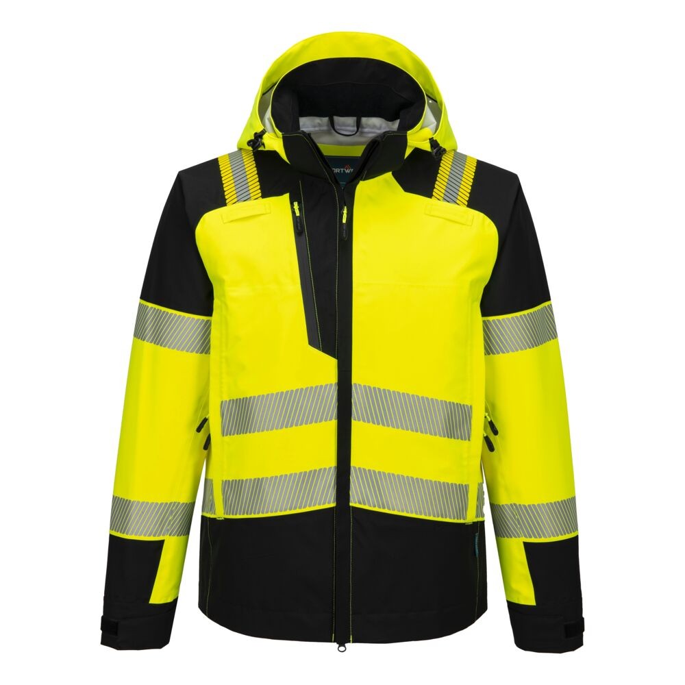 Giubbotto da Lavoro Portwest Alta Visibilit� T166 PW3 Hi-Vis Multitasche Impermeabile Stretch