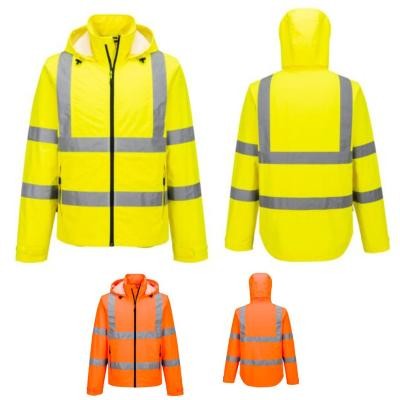 Giacca da Lavoro Portwest Alta Visibilit� Leggera Pieghevole Hi-Vis S164 Impermeabile Multitasche