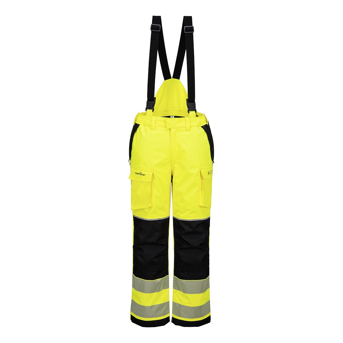 Pantaloni da Lavoro Portwest Alta Visibilit� FR426 Multitasche Ignufugo Impermeabile Invernale Con Bretelle Staccabili