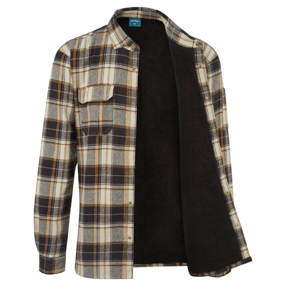 Camicia da Lavoro Portwest KA313 100% Cotone Foderata In Pile Poliestere
