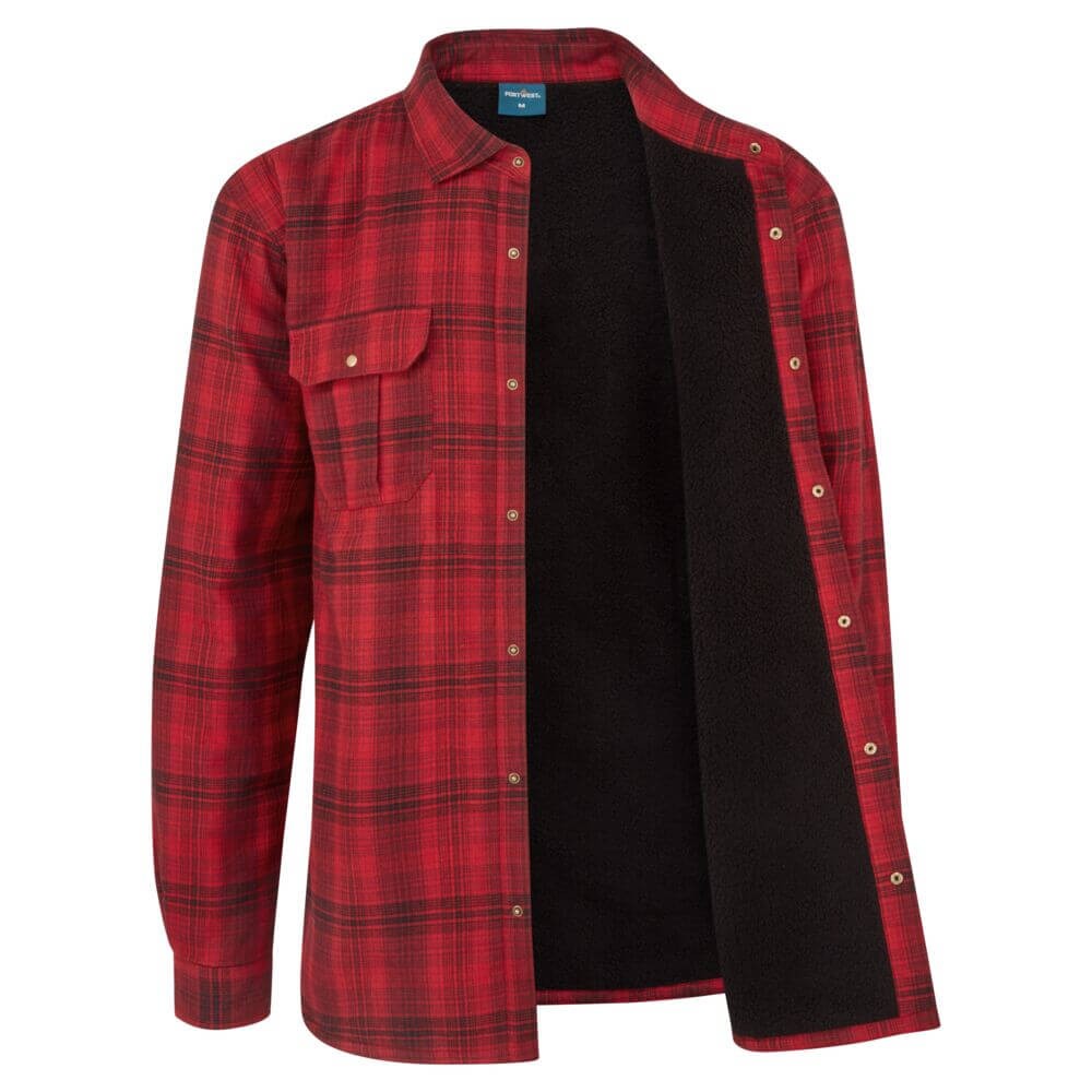 Camicia da Lavoro Portwest KA313 100% Cotone Foderata In Pile Poliestere