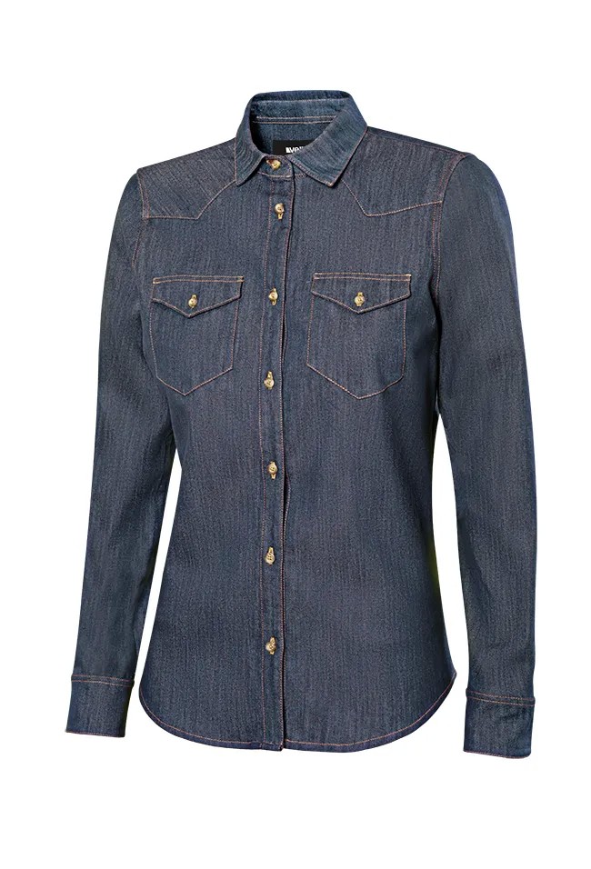 Camicia manica lunga in Jeans da Lavoro Stretch Velilla Lady 405007S