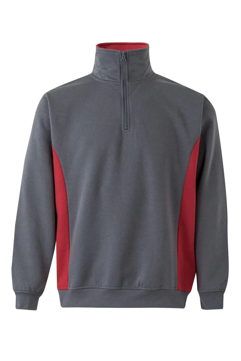 Felpa zip corta bicolore collo alto da Lavoro Velilla 105704