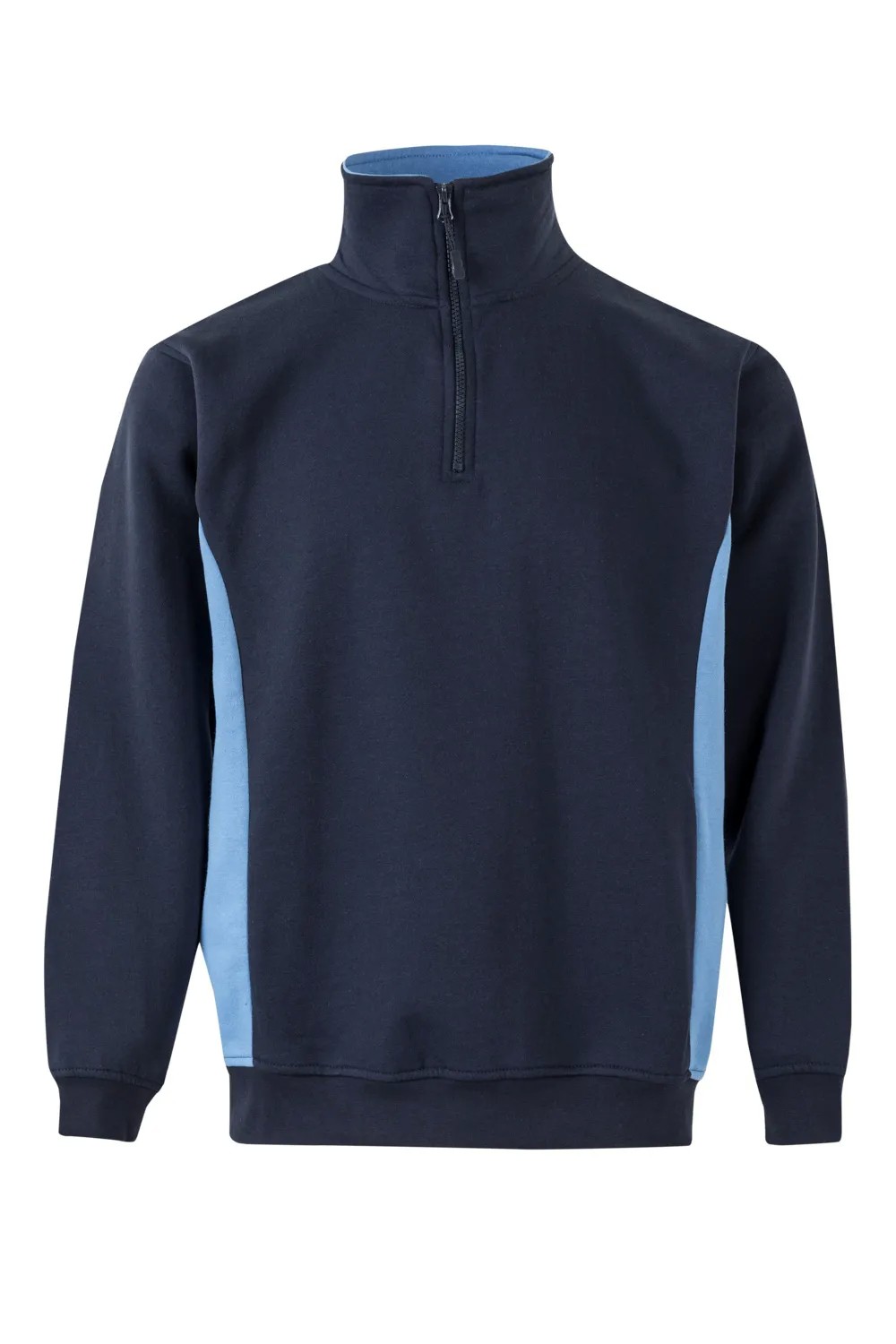 Felpa zip corta bicolore collo alto da Lavoro Velilla 105704