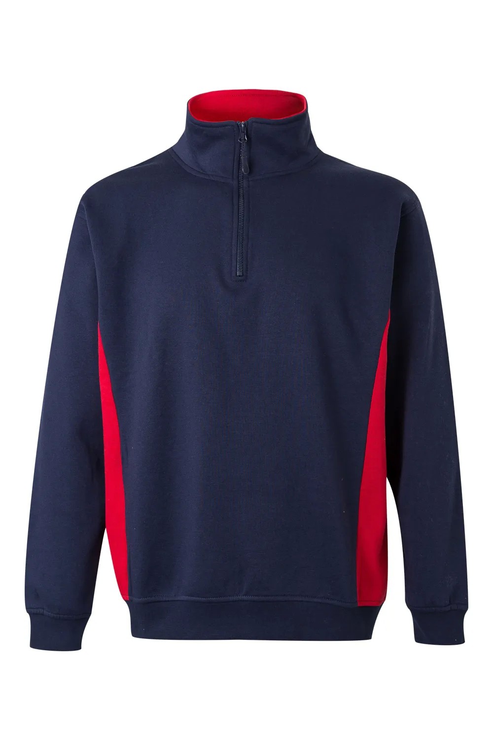Felpa zip corta bicolore collo alto da Lavoro Velilla 105704