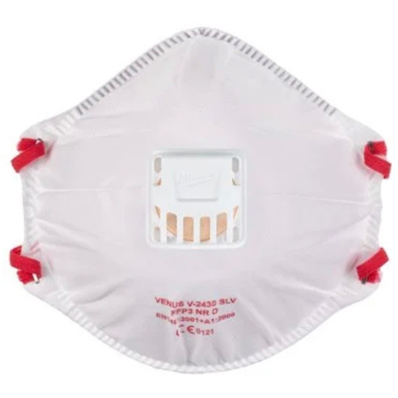 10 Pezzi - Mascherina da Lavoro FFP3 con Valvola Milwaukee Respirator 4932471906