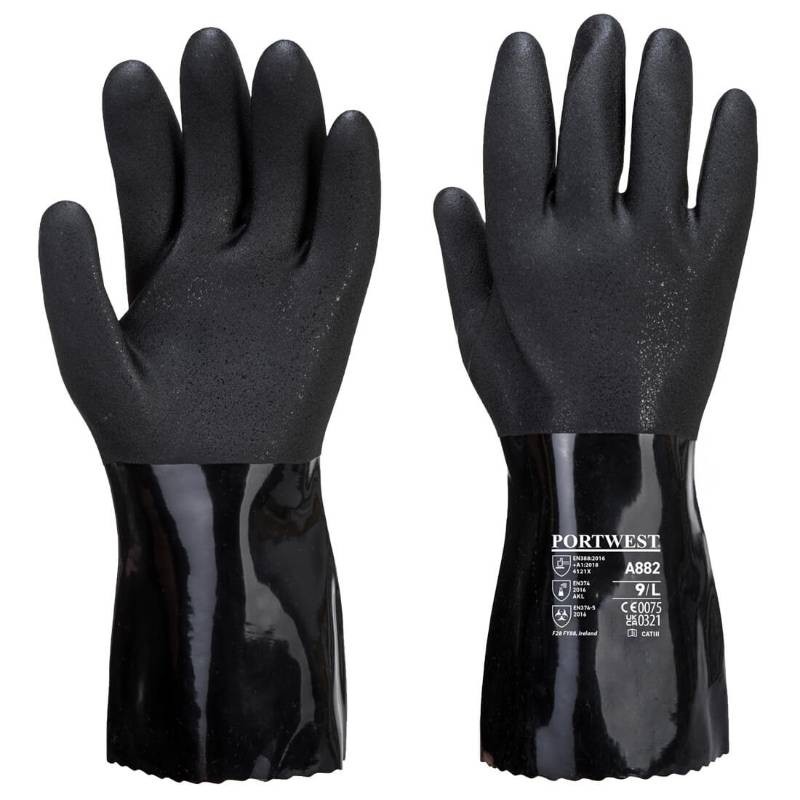 12 Paia - Guanti da Lavoro Protezione Chimica ESD in PVC - A882 Portwest