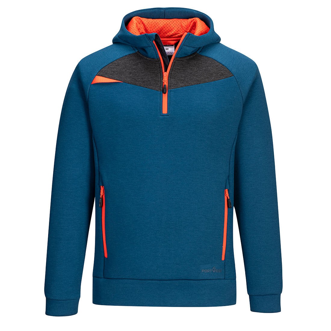 Felpa da Lavoro con Cappuccio Mezza Zip Portwest DX467
