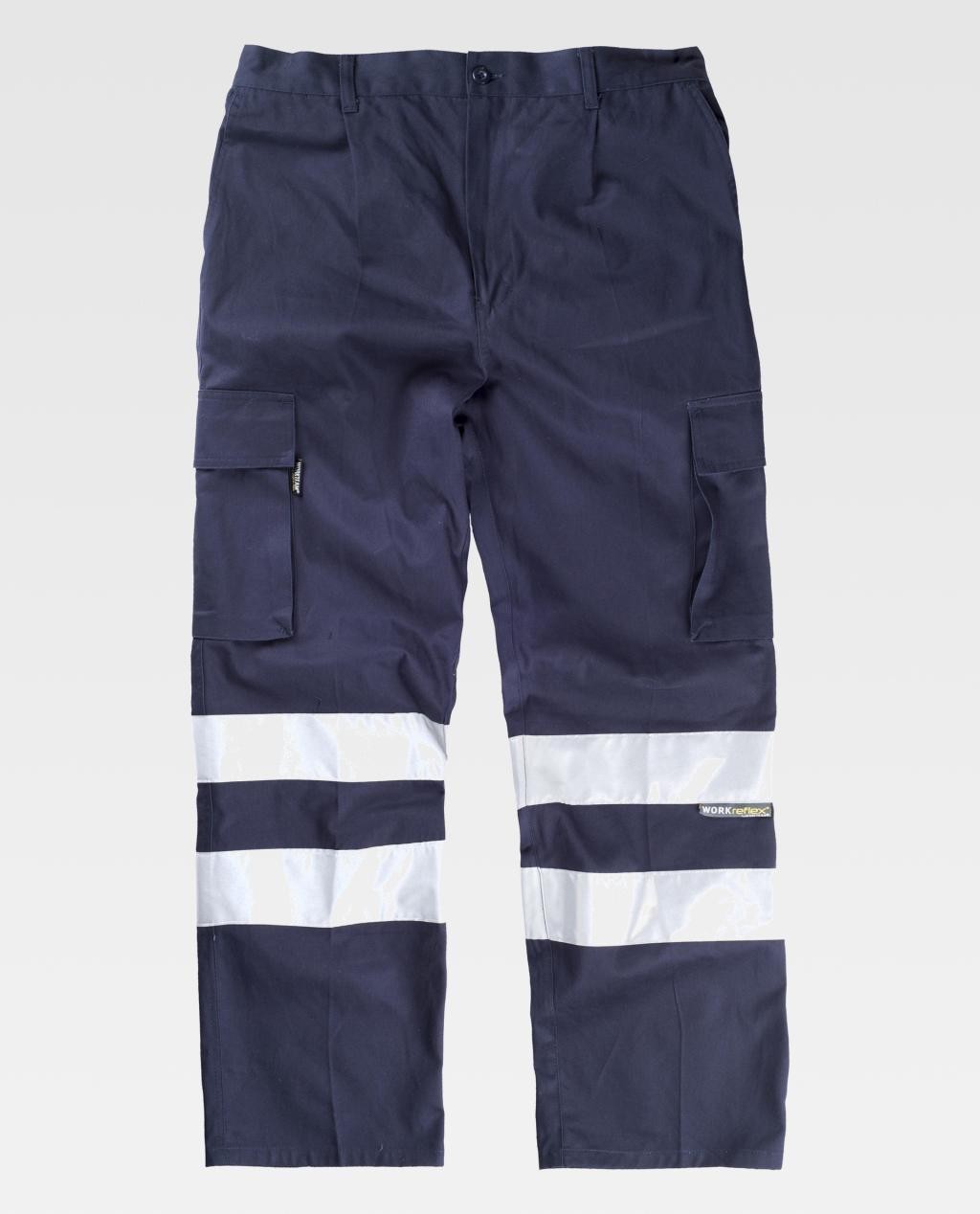 Pantalone da Lavoro Multitasche Bande Rinfrangenti B1447 - Workteam
