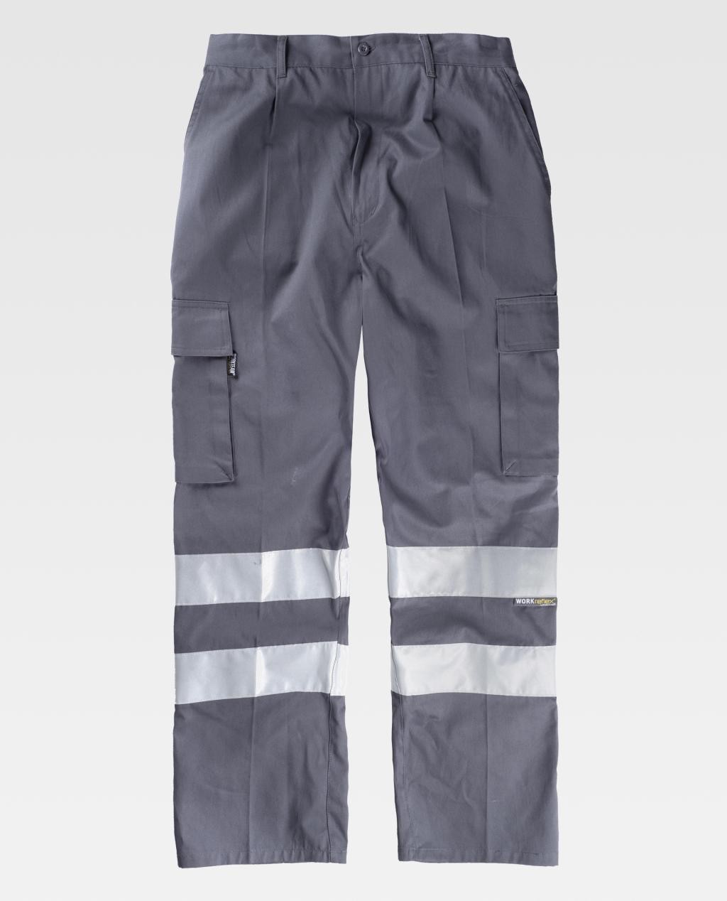 Pantalone da Lavoro Multitasche Bande Rinfrangenti B1447 - Workteam