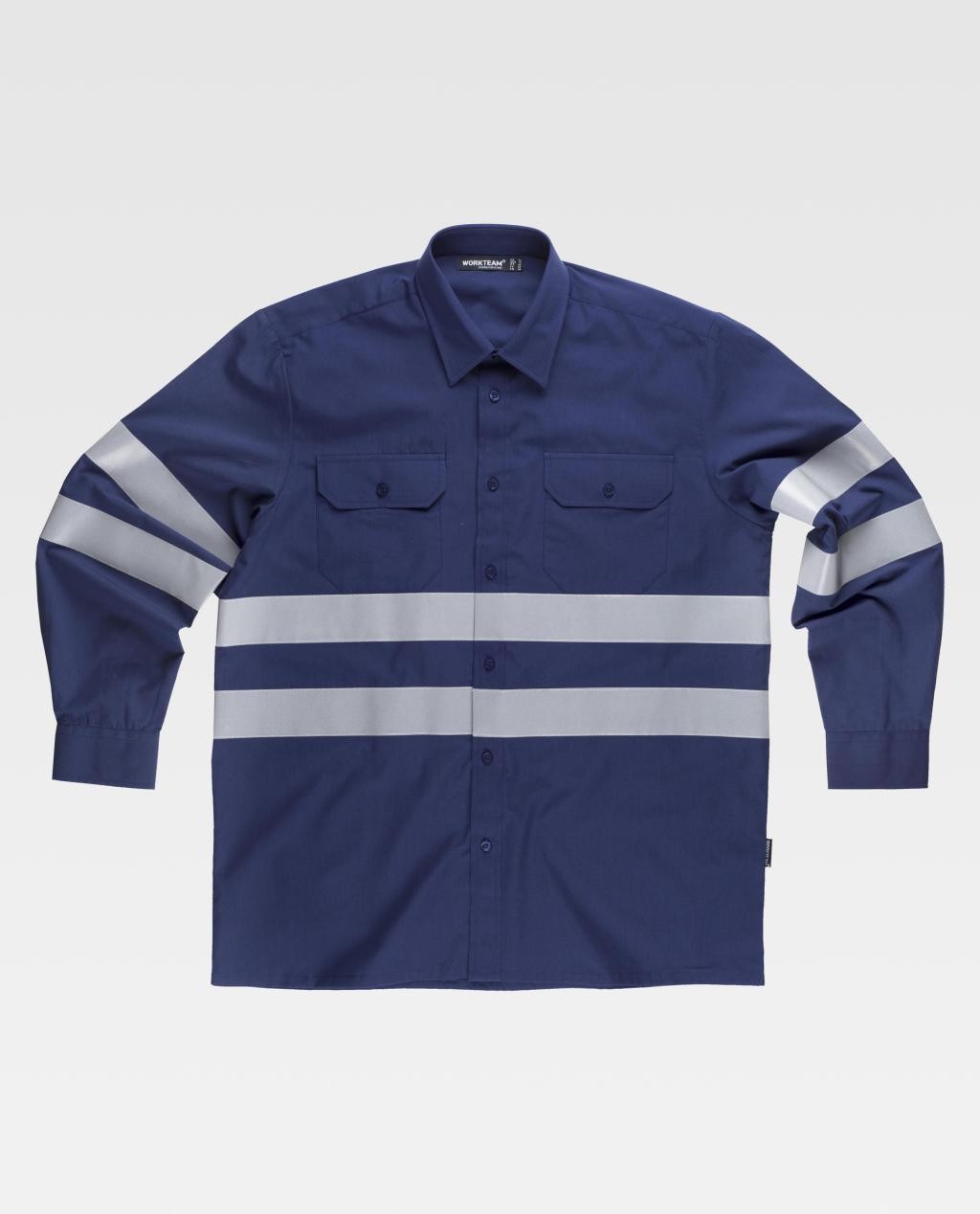 Camicia da Lavoro Manica Lunga con Bande B8007 - Workteam