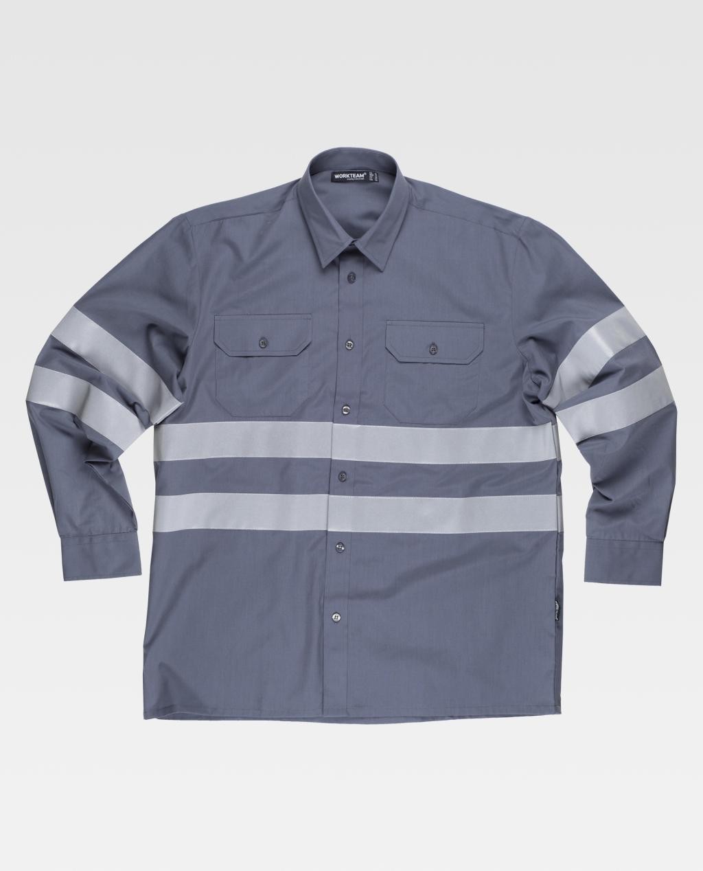 Camicia da Lavoro Manica Lunga con Bande B8007 - Workteam