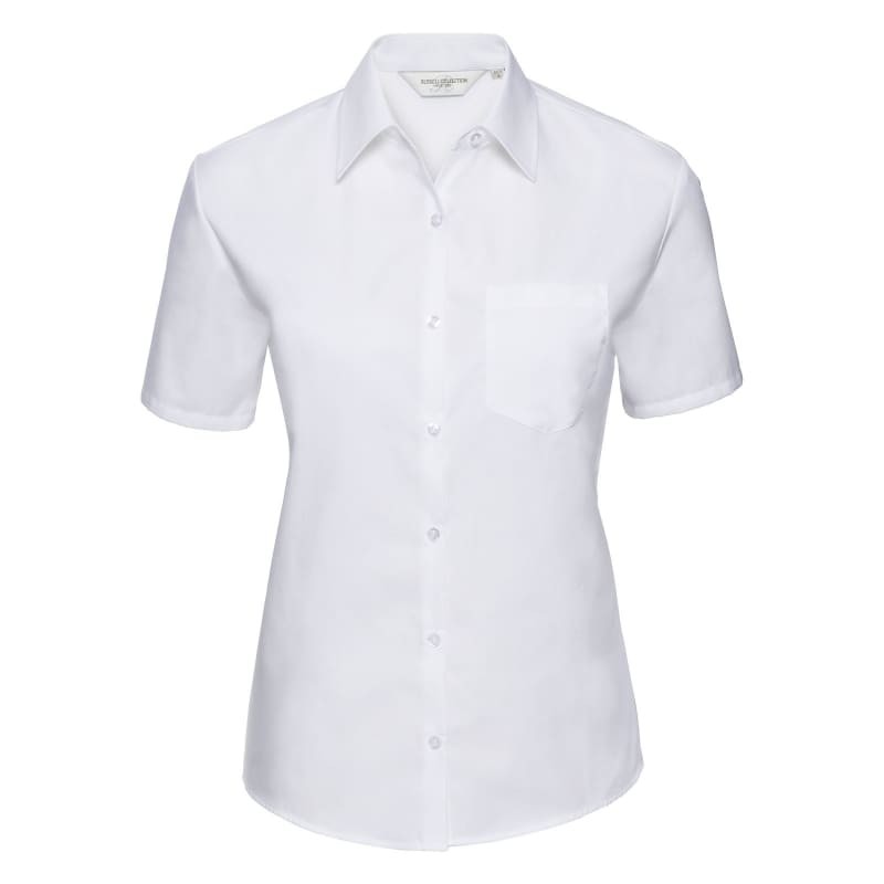Camicia Da Lavoro a Maniche Corte da Donna 100% Cotone Russell - JE937F