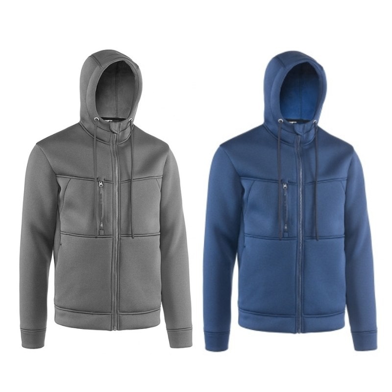 Felpa da Lavoro Stretch con Capuccio Zip Intera Multitasche Sottozero Diver I0440