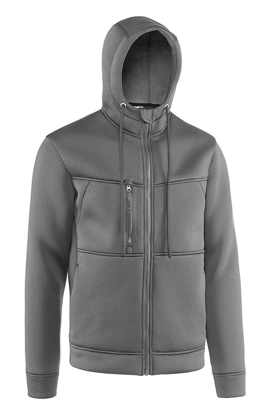 Felpa da Lavoro Stretch con Capuccio Zip Intera Multitasche Sottozero Diver I0440