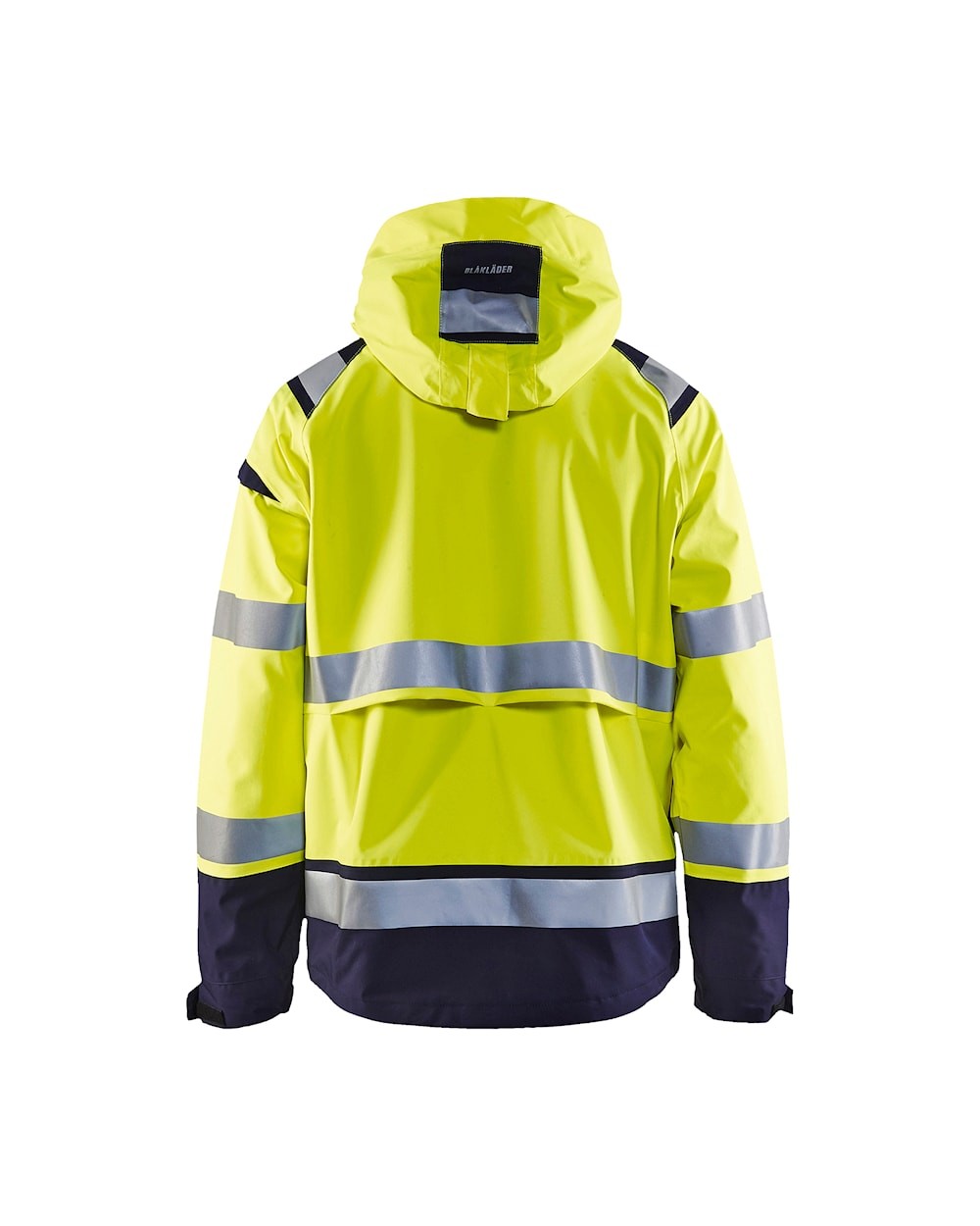 Giacca a guscio da lavoro Blaklader multitasche alta visibilit� stretch con capuccio impermeabile 498719873389L