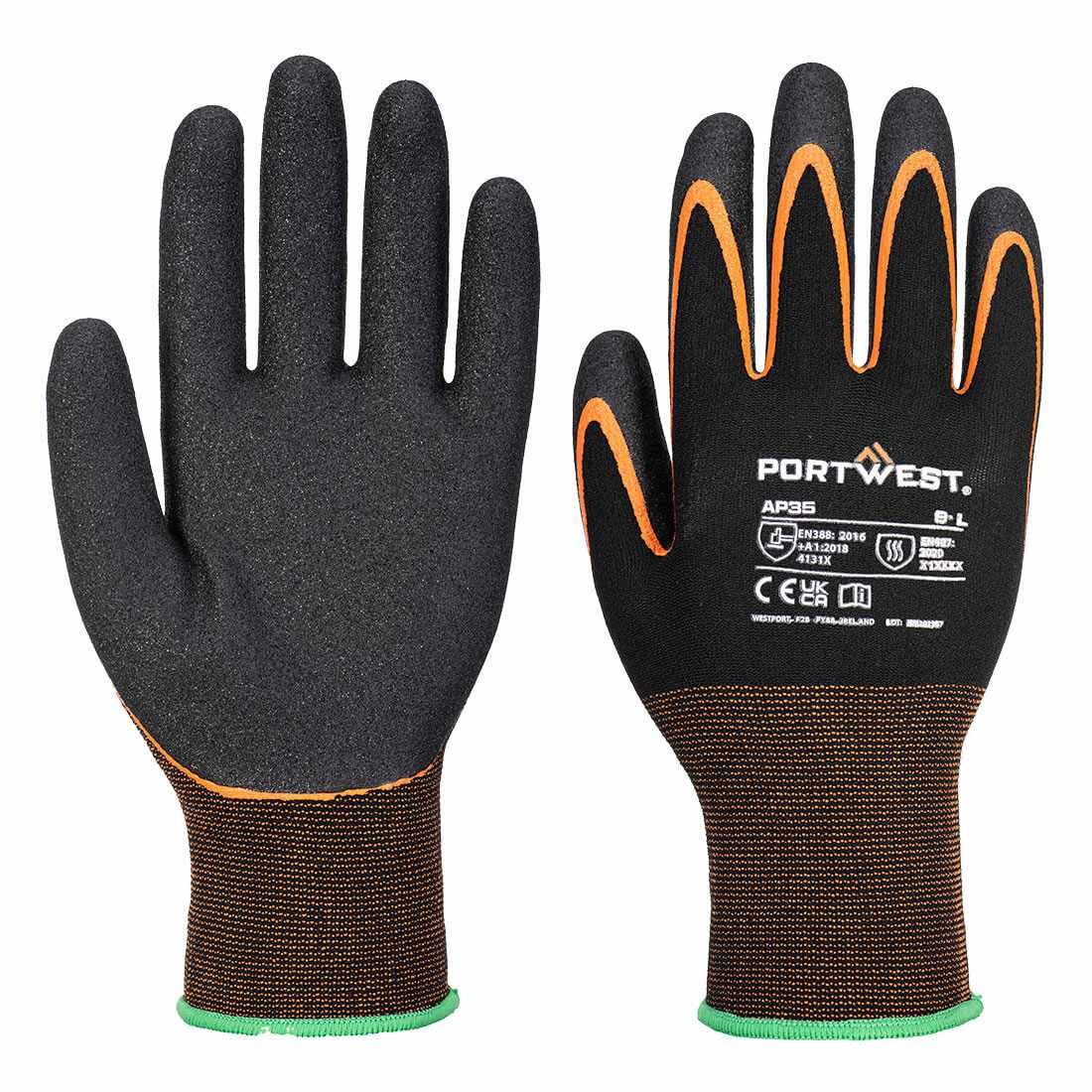 Guanti da Lavoro Spalmati Nitrile Antitaglio Antiabrasione Anticalore Stretch Portwest AP35