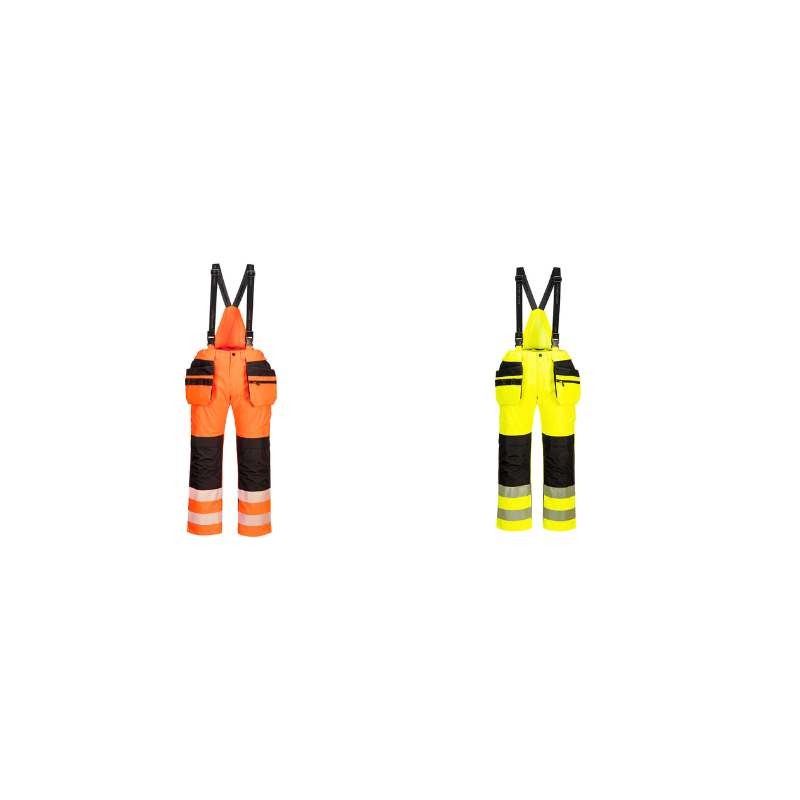 Salopette da Lavoro Alta Visibilit� Multitasche Impermeabile Portwest PW356