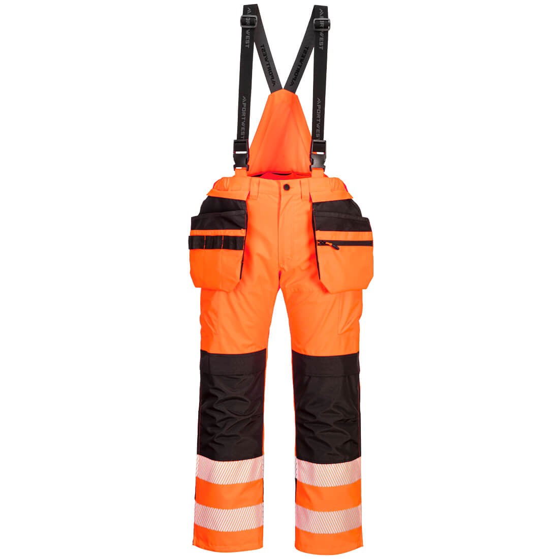 Salopette da Lavoro Alta Visibilit� Multitasche Impermeabile Portwest PW356