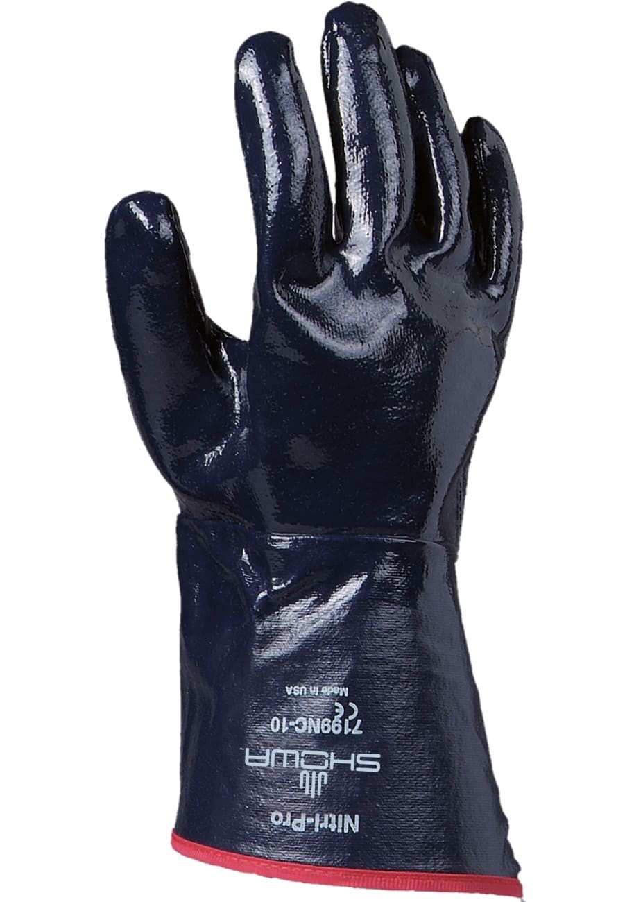12 paia - Guanti Showa 7199NC in Nitrile e cotone Jersey rinforzato
