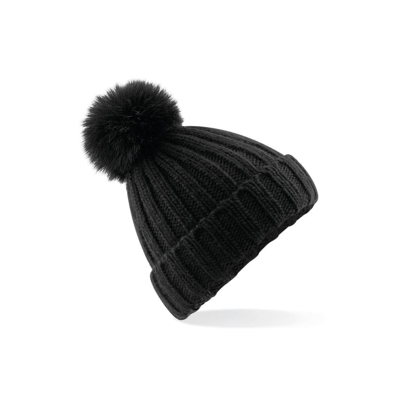Cappello Verbier Fur Pop Pom Chunky Beanie Beechfield - B413