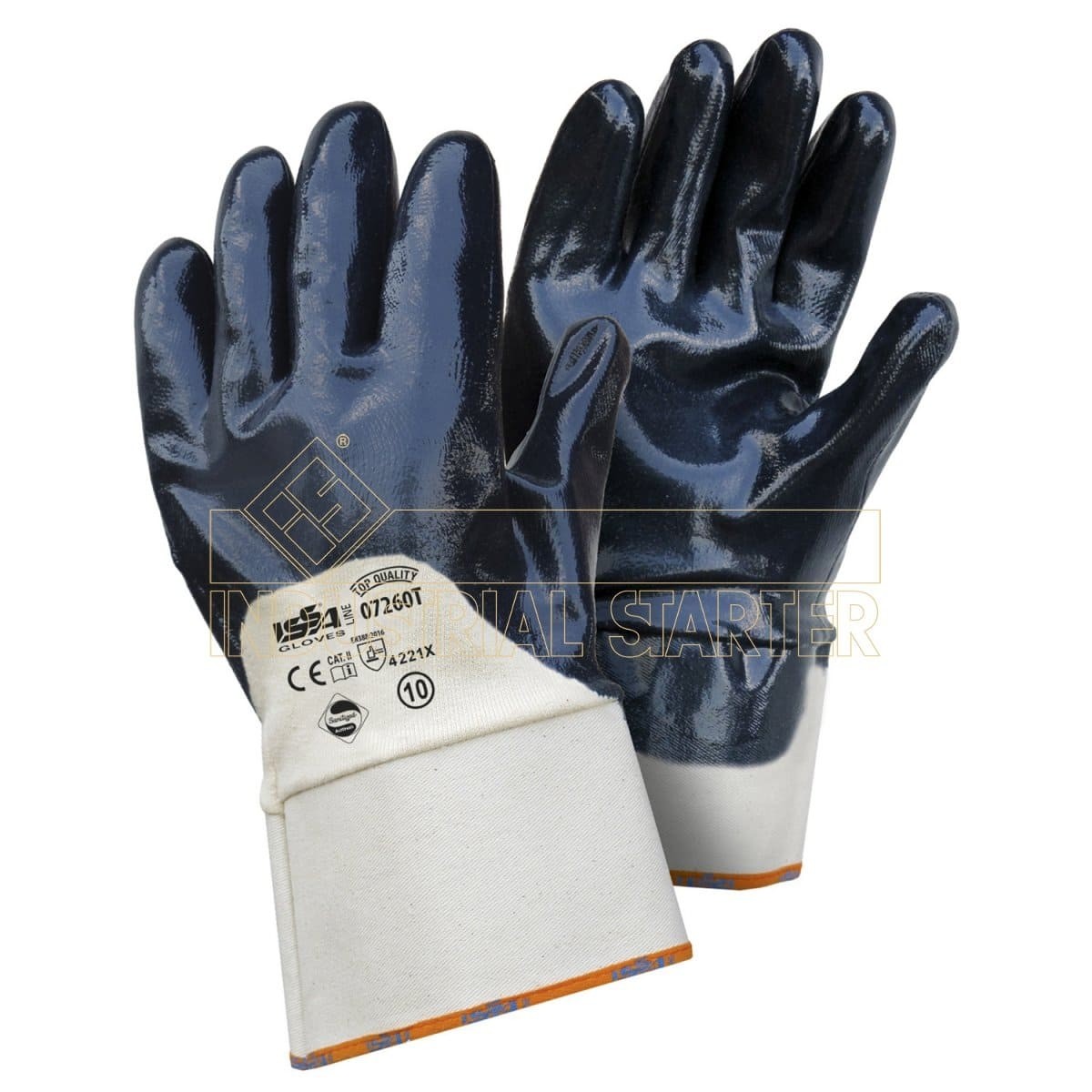 Guanti NBR Qualit� TOP con manichetta 7 cm. Dorso AREATO