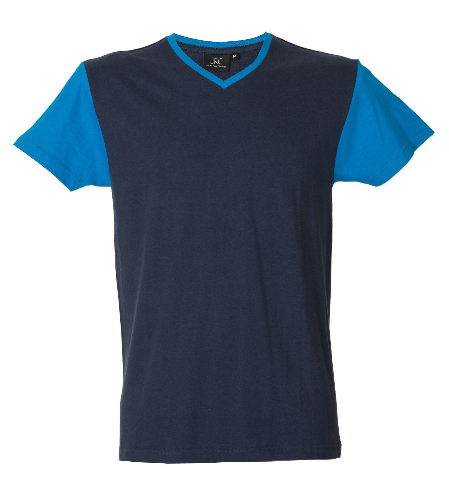 5 Pezzi - T-Shirt collo a V da Lavoro 100% Cotone Bicolore JRC Cadice 989990
