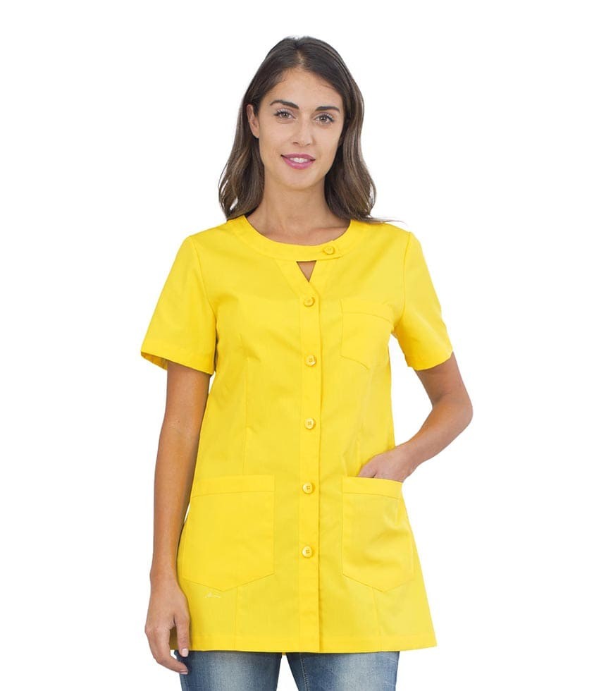 Casacca da donna a maniche corte Alpha Horeca Siggi con chiusura a bottoni - 28CS1593/00-0001