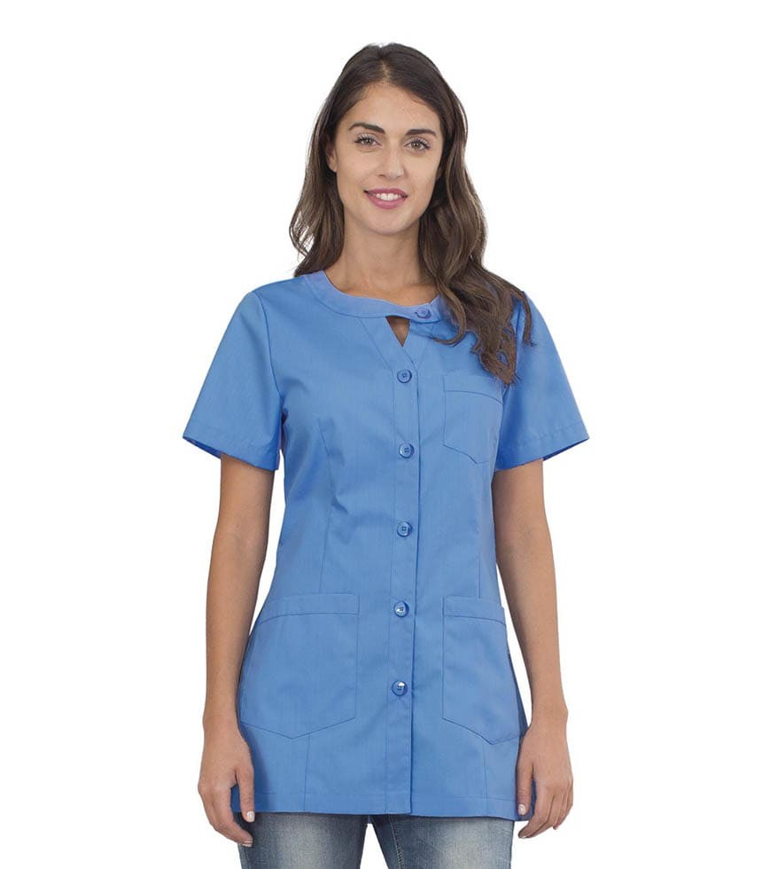 Casacca da donna a maniche corte Alpha Horeca Siggi con chiusura a bottoni - 28CS1593/00-0001