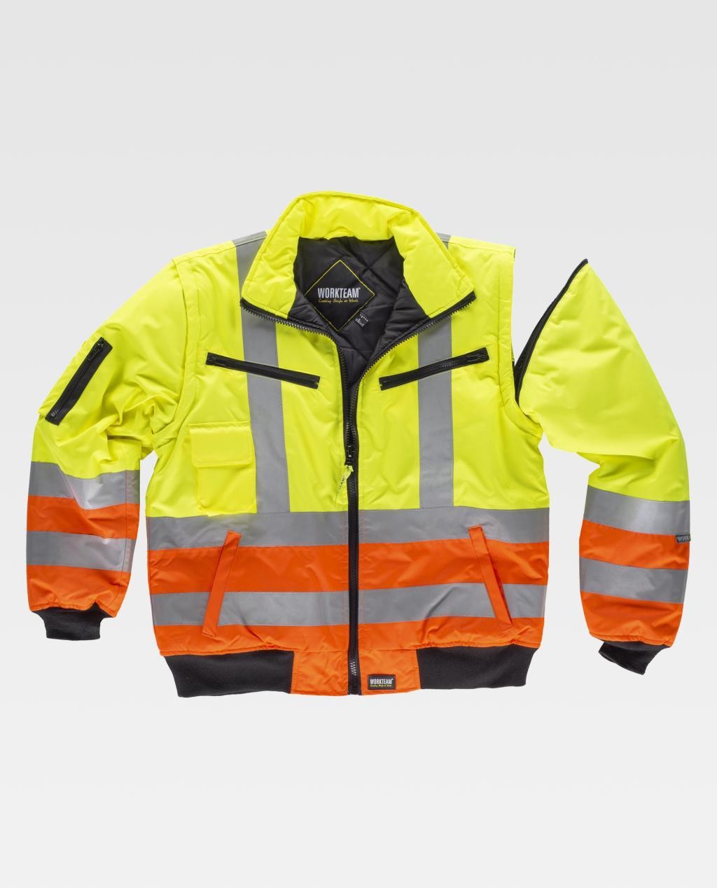 Giubbotto da Lavoro Imbottito Bicolore Alta Visibilit� C3736 - Workteam