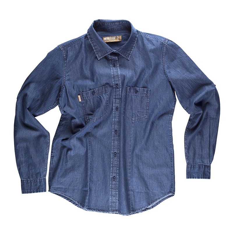 Camicia da lavoro donna in jeans a manica lunga - Workteam