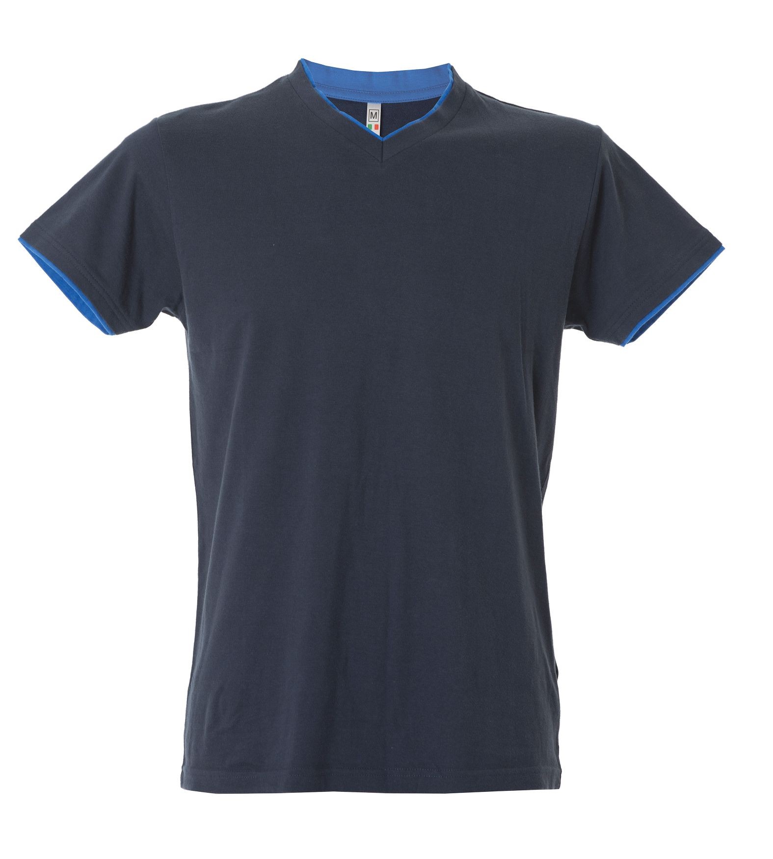 5 Pezzi - T-Shirt collo a V da Lavoro 100% Cotone Bicolore JRC Serbia 992034