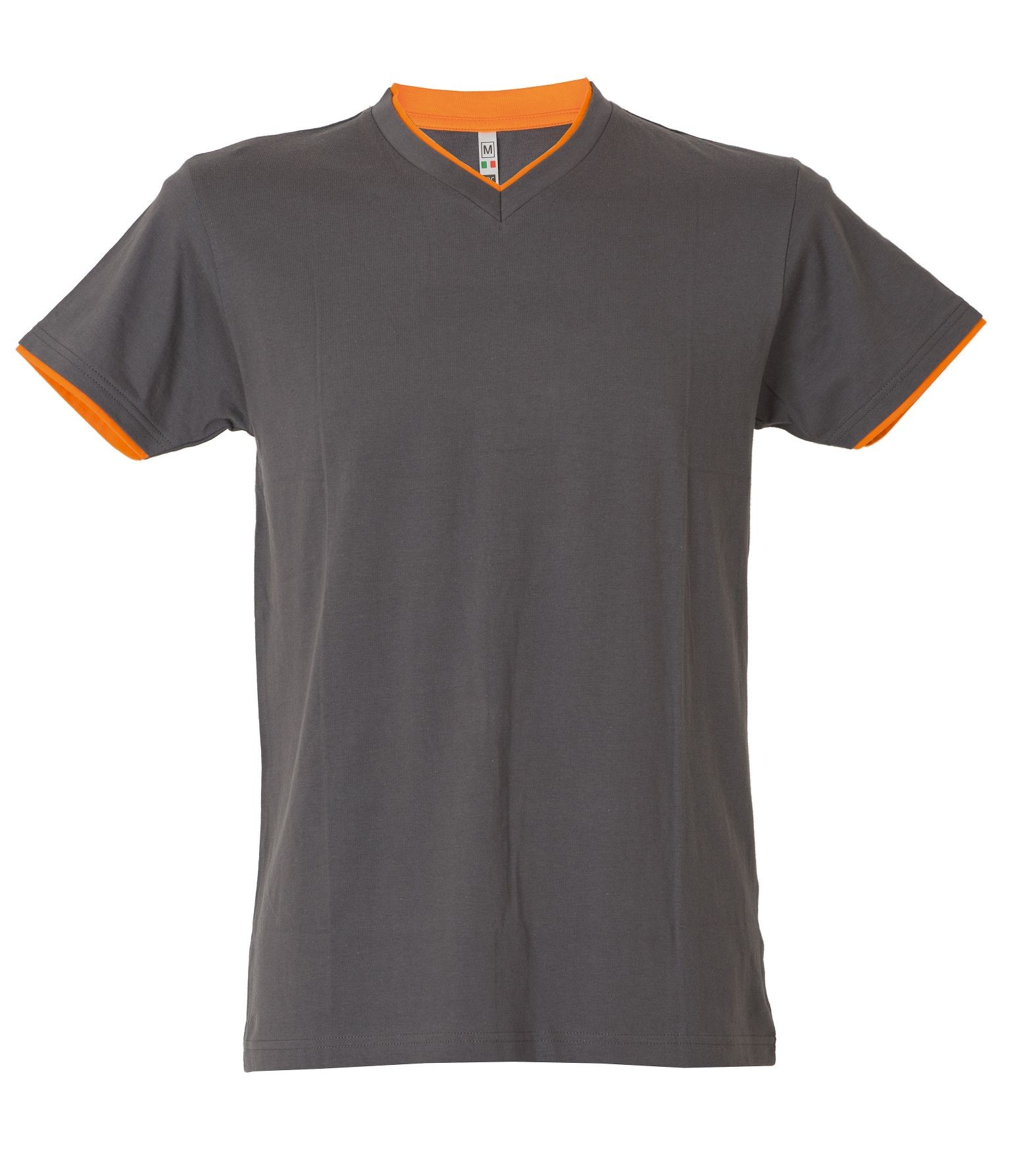 5 Pezzi - T-Shirt collo a V da Lavoro 100% Cotone Bicolore JRC Serbia 992034