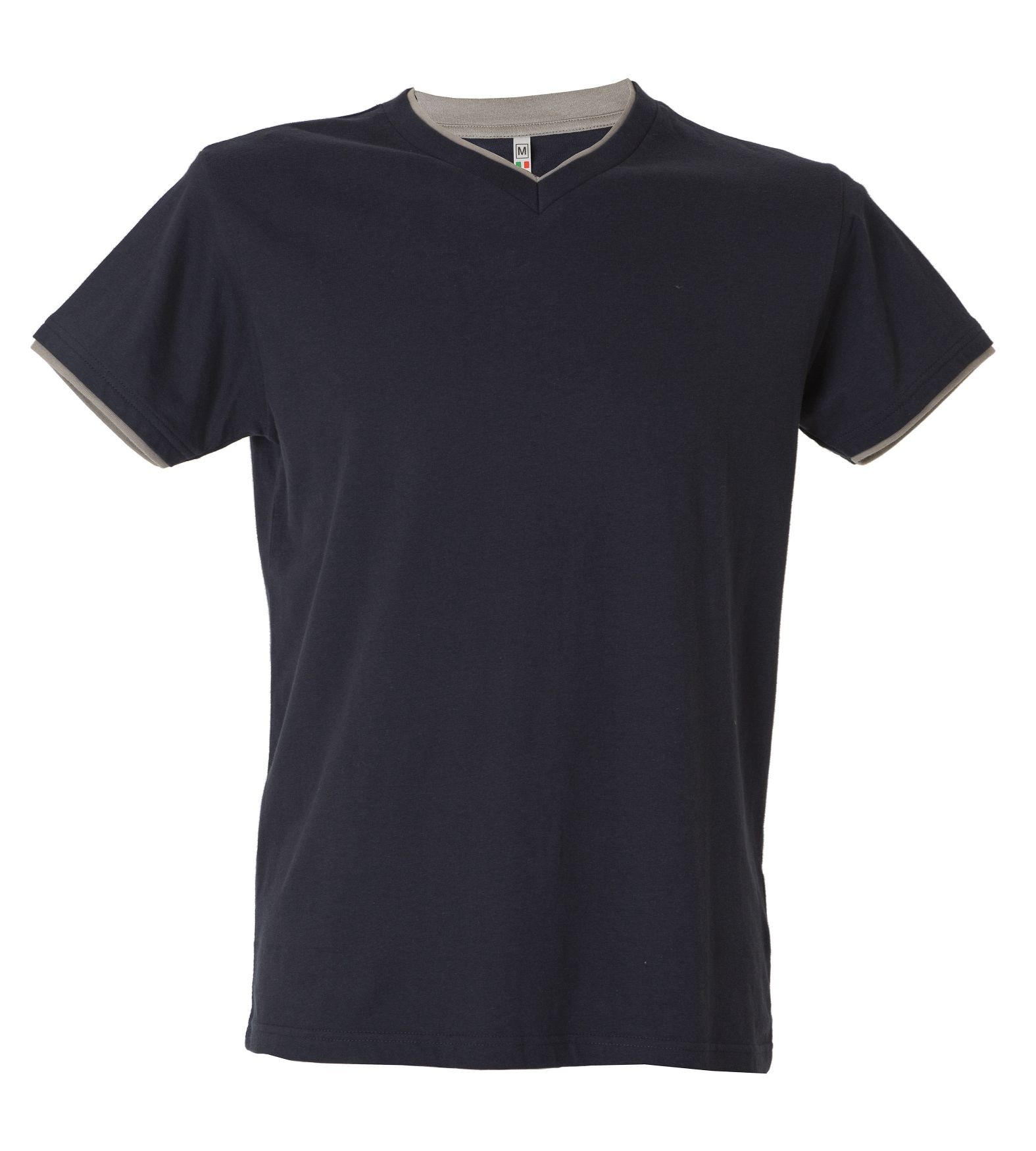5 Pezzi - T-Shirt collo a V da Lavoro 100% Cotone Bicolore JRC Serbia 992034
