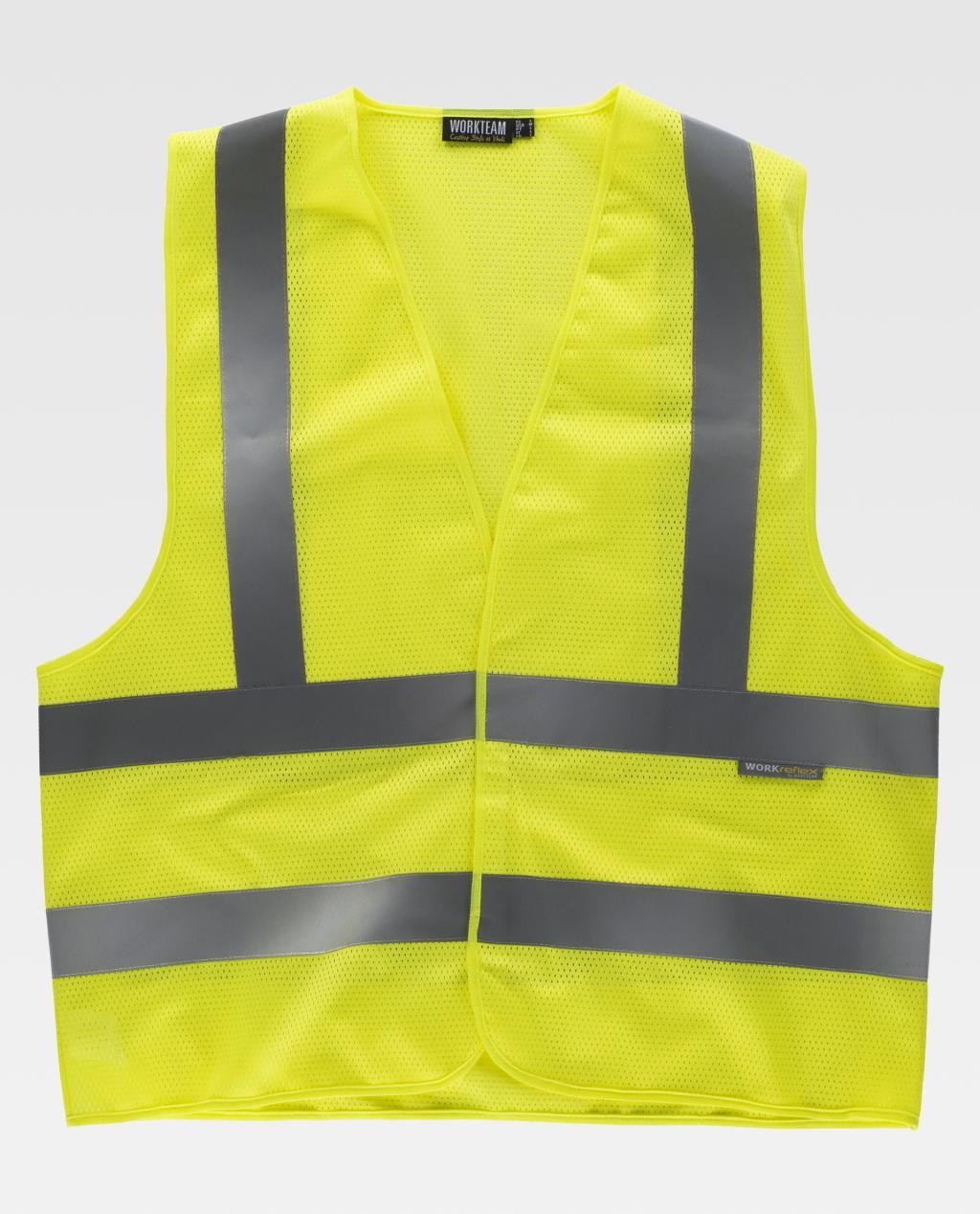 Gilet da Lavoro con Cerniera e Bande Alta Visibilit� C3613 - Workteam