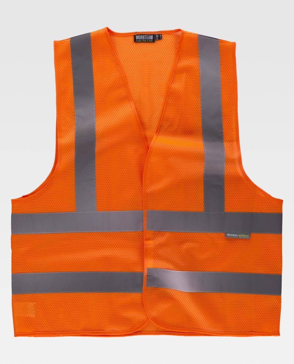 Gilet da Lavoro con Cerniera e Bande Alta Visibilit� C3613 - Workteam