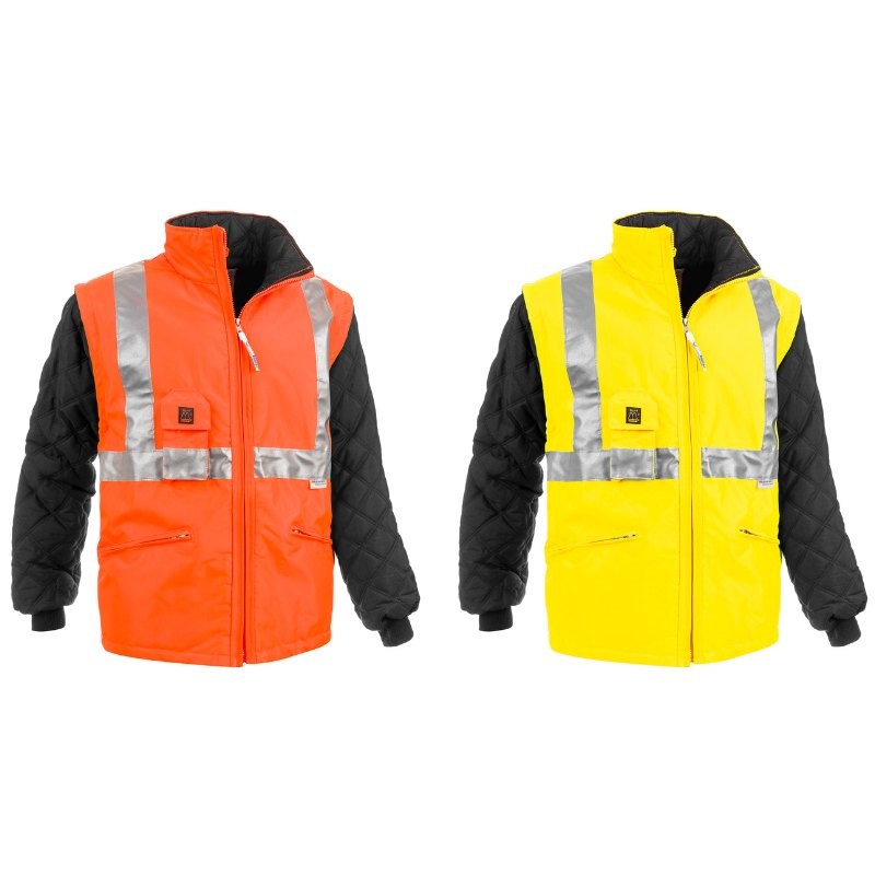 Giubbotto da Lavoro Alta Visibilit� Multitasche Con Maniche Staccabili Sottozero Autostradale 2301